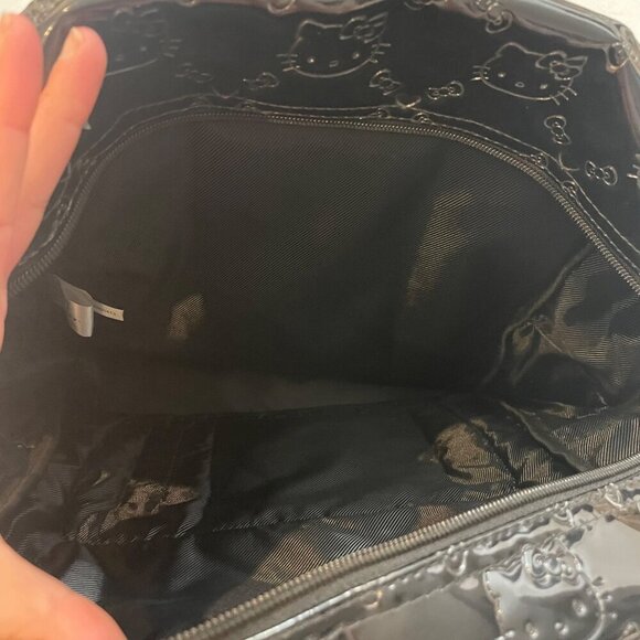 Loungefly Loves Hello Kitty Black Faux Patent Leather Backpack - Picture 7 of 10